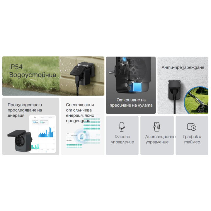 Интелигентен WiFi външен контакт TP-Link Tapo P410M - 2