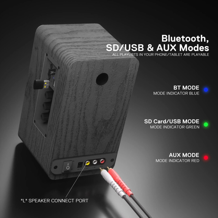 Тонколонки Redragon GS813 Mouthpiece, 20W RMS, 3" говорители, дърво, USB/3.5mm - 8