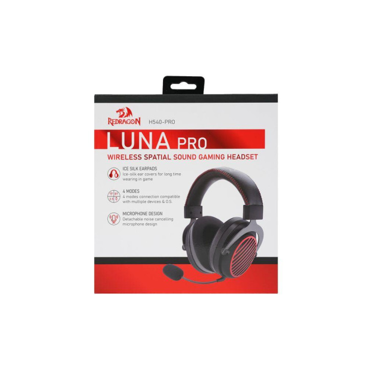 Bluetooth/безжични геймърски слушалки Redragon Luna Pro H540-PRO, USB, 53mm говорител, с микрофон - 8