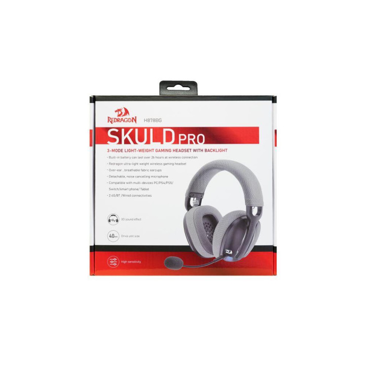 Bluetooth геймърски слушалки Redragon Skuld Pro H878BG - 7