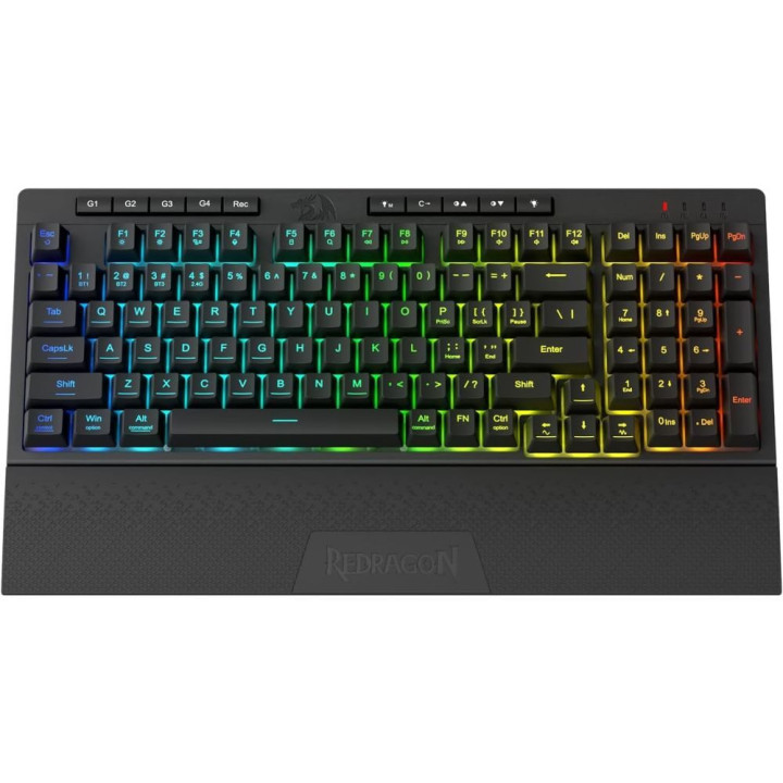 Bluetooth механична геймърска клавиатура Redragon Shiva Pro K515RGB-PRO, RGB осветление, Bluetooth 5.0, 3 едновременни устройств