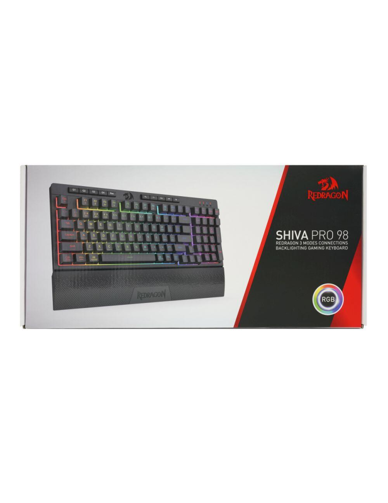 Bluetooth механична геймърска клавиатура Redragon Shiva Pro K515RGB-PRO, RGB осветление, Bluetooth 5.0, 3 едновременни устройств