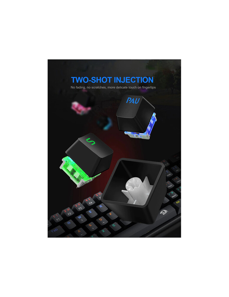 Механична геймърска клавиатура Redragon Jax K613-KB, RGB подсветка, USB Type-C, черна - 4