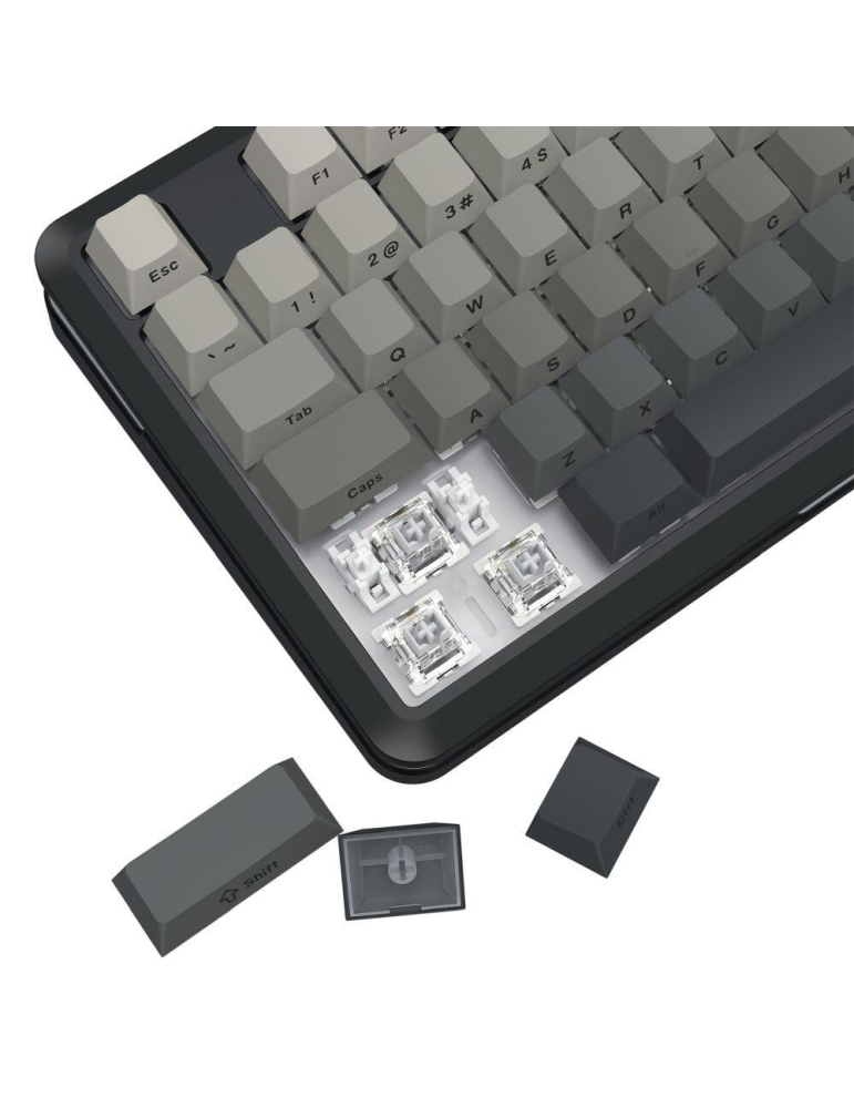 Bluetooth механична геймърска клавиатура Redragon Wildslash Pro K734SP, RGB подсветка, Redragon RPC линейни суичи, презареждаема