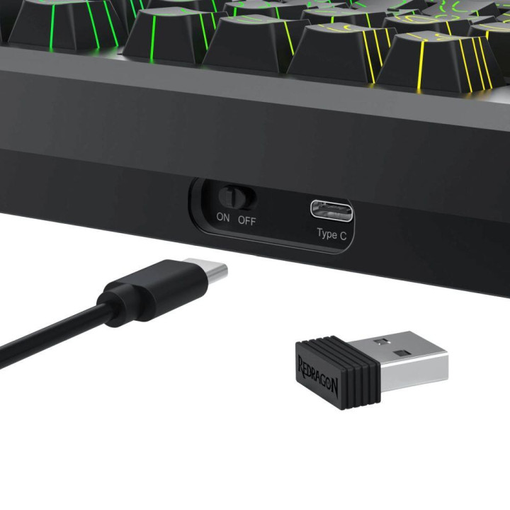 Bluetooth механична геймърска клавиатура Redragon Uranus 87 Pro K737B-RGB-PRO, RGB осветление - 2
