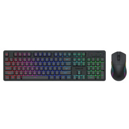 Безжична геймърска мишка и клавиатура Redragon S107-KS, RGB подсветка, USB nano приемник - S107-KS - 1