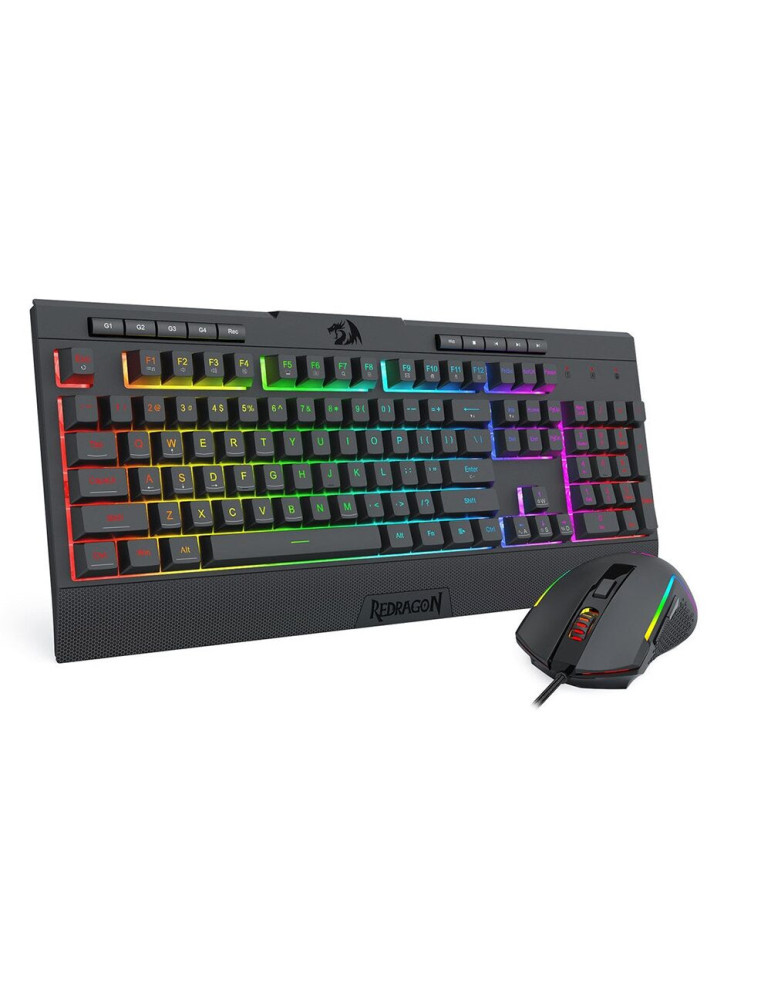 Геймърски комплект клавиатура и мишка Redragon S151, RGB подсветка, черна - 1