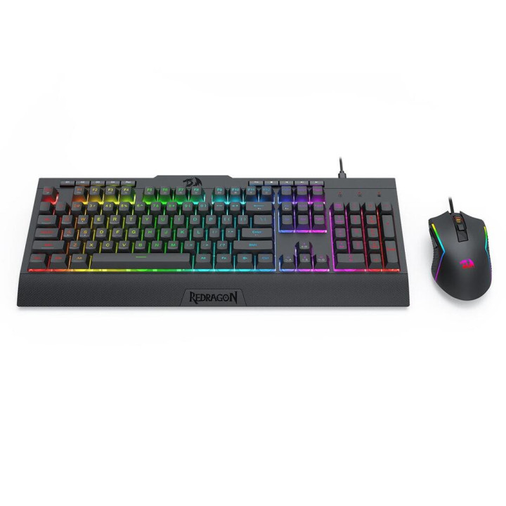 Геймърски комплект клавиатура и мишка Redragon S151, RGB подсветка, черна - 3
