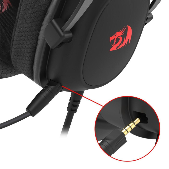 Геймърски слушалки Redragon Zeus Lite H510-LT, 53мм говорител, микрофон, RGB - 6