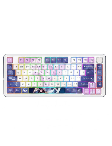 Bluetooth механична геймърска клавиатура Redragon Cyrus Pro K681ACG, RGB осветление, бяла - 1