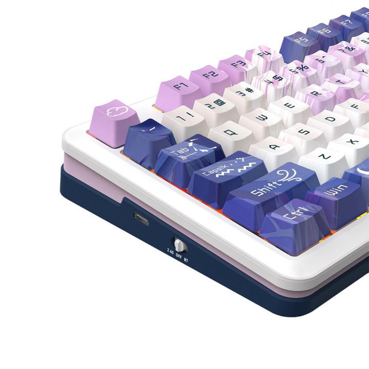 Bluetooth механична геймърска клавиатура Redragon Cyrus Pro K681ACG, RGB осветление, бяла - 4