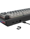 Bluetooth механична геймърска клавиатура Redragon Penumbra Pro K687GG, Lion L суичове, RGB осветление, Bluetooth 5.0, USB nano п