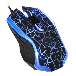 Геймърска мишка DELUX M557, 6 бутона, оптична, до 4000 DPI, USB, черна - 1