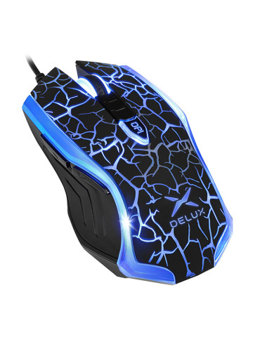 Геймърска мишка DELUX M557, 6 бутона, оптична, до 4000 DPI, USB, черна - 1
