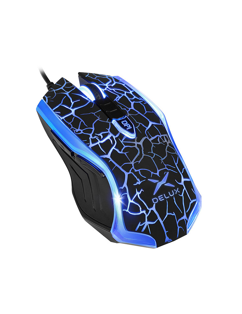 Геймърска мишка DELUX M557, 6 бутона, оптична, до 4000 DPI, USB, черна - 1