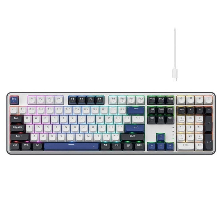 Механична геймърска клавиатура Redragon Wyvern K689WBB, RGB подсветка, USB Type-C - 2