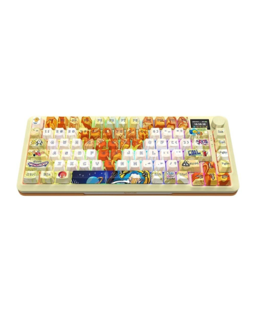 Bluetooth/безжична механична нископрофилна геймърска клавиатура Redragon Flekact Pro Art Anime K708GF, Pink Huano switches, RGB 