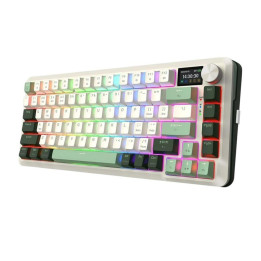 Bluetooth механична геймърска клавиатура Redragon Flekact Pro K708WLG-RGB-PRO, RGB осветление, Redragon Pink суичове, 4000mAh ба