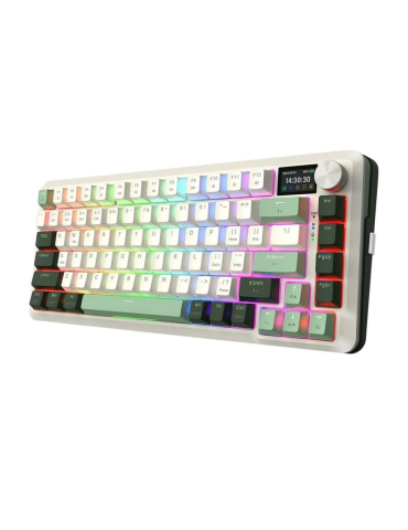 Bluetooth механична геймърска клавиатура Redragon Flekact Pro K708WLG-RGB-PRO, RGB осветление, Redragon Pink суичове, 4000mAh ба