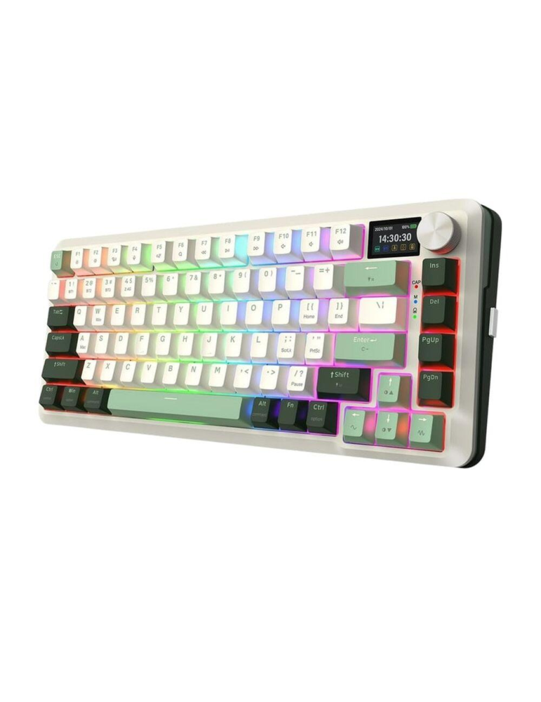 Bluetooth механична геймърска клавиатура Redragon Flekact Pro K708WLG-RGB-PRO, RGB осветление, Redragon Pink суичове, 4000mAh ба