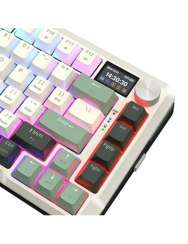 Bluetooth механична геймърска клавиатура Redragon Flekact Pro K708WLG-RGB-PRO, RGB осветление, Redragon Pink суичове, 4000mAh ба