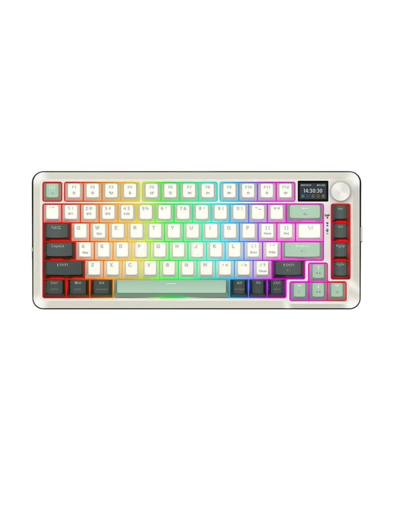 Bluetooth механична геймърска клавиатура Redragon Flekact Pro K708WLG-RGB-PRO, RGB осветление, Redragon Pink суичове, 4000mAh ба