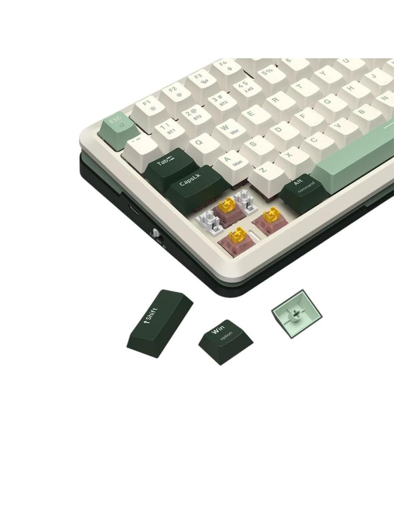 Bluetooth механична геймърска клавиатура Redragon Flekact Pro K708WLG-RGB-PRO, RGB осветление, Redragon Pink суичове, 4000mAh ба