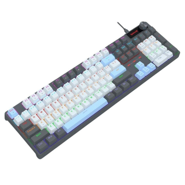 Механична геймърска клавиатура Redragon Caesura K718GB-R, Rainbow осветление, червени суичове - 1