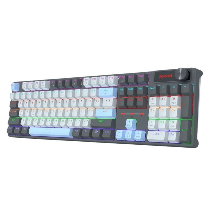 Механична геймърска клавиатура Redragon Caesura K718GB-R, Rainbow осветление, червени суичове - 4