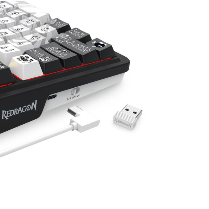 Bluetooth механична геймърска клавиатура Redragon Artemis Pro K719GF-RGB, RGB осветление, Yellow Linear Switches, 4000mAh - 6950
