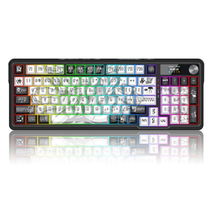 Bluetooth механична геймърска клавиатура Redragon Artemis Pro K719GF-RGB, RGB осветление, Yellow Linear Switches, 4000mAh - 6950