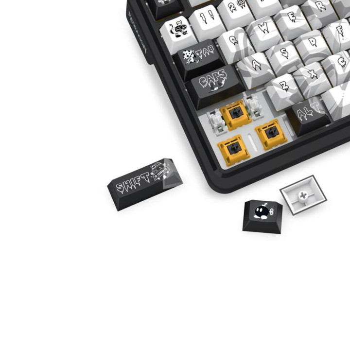 Bluetooth механична геймърска клавиатура Redragon Artemis Pro K719GF-RGB, RGB осветление, Yellow Linear Switches, 4000mAh - 6950