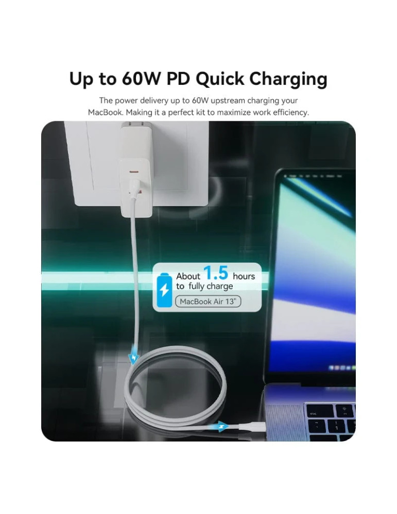 USB кабел Vention, Type-C to Type-C 1M 3A - TAXWF - 2