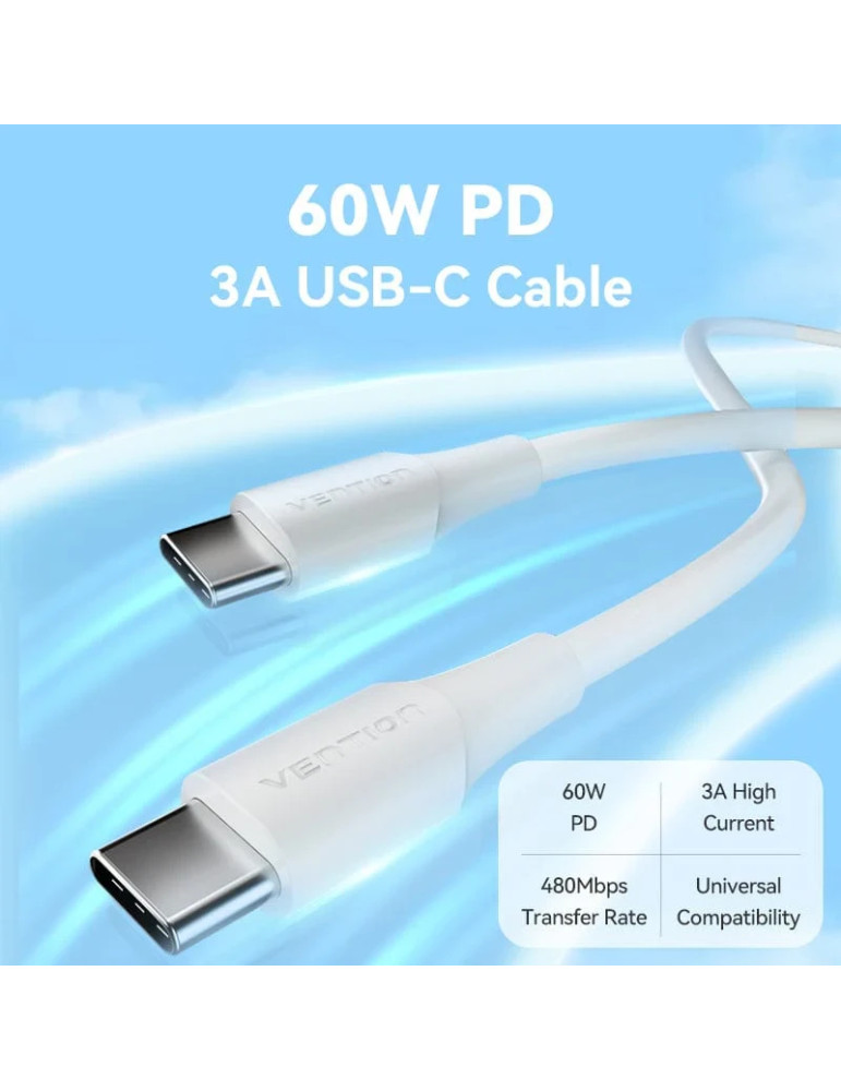 USB кабел Vention, Type-C to Type-C 1M 3A - TAXWF - 6