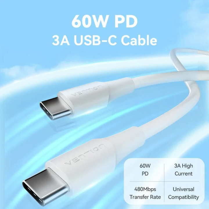 USB кабел Vention, Type-C to Type-C 1M 3A - TAXWF - 6