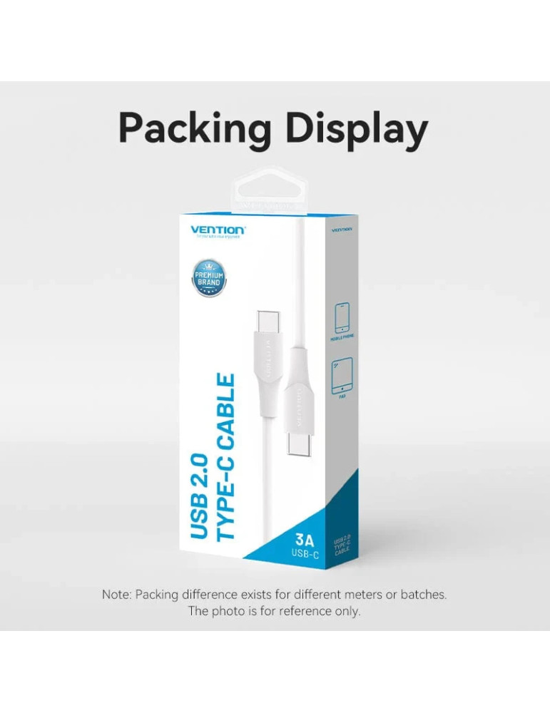 USB кабел Vention, Type-C to Type-C 1M 3A - TAXWF - 9
