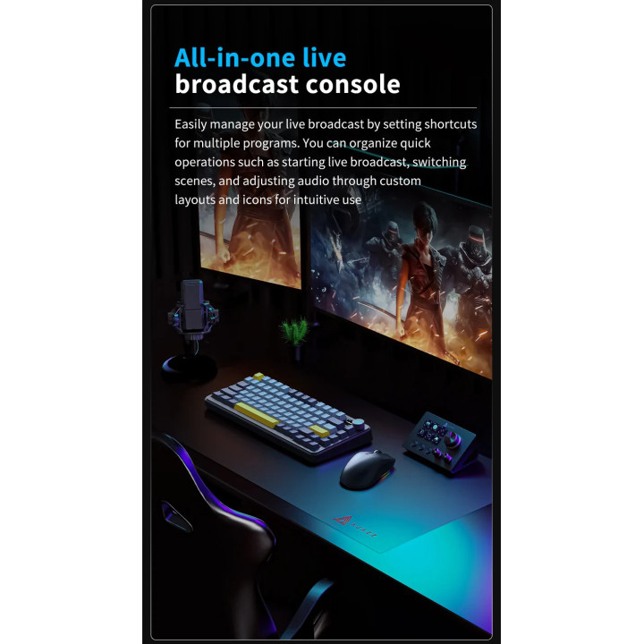 Стрийминг дек Ajazz AKP03E, Черен - 3