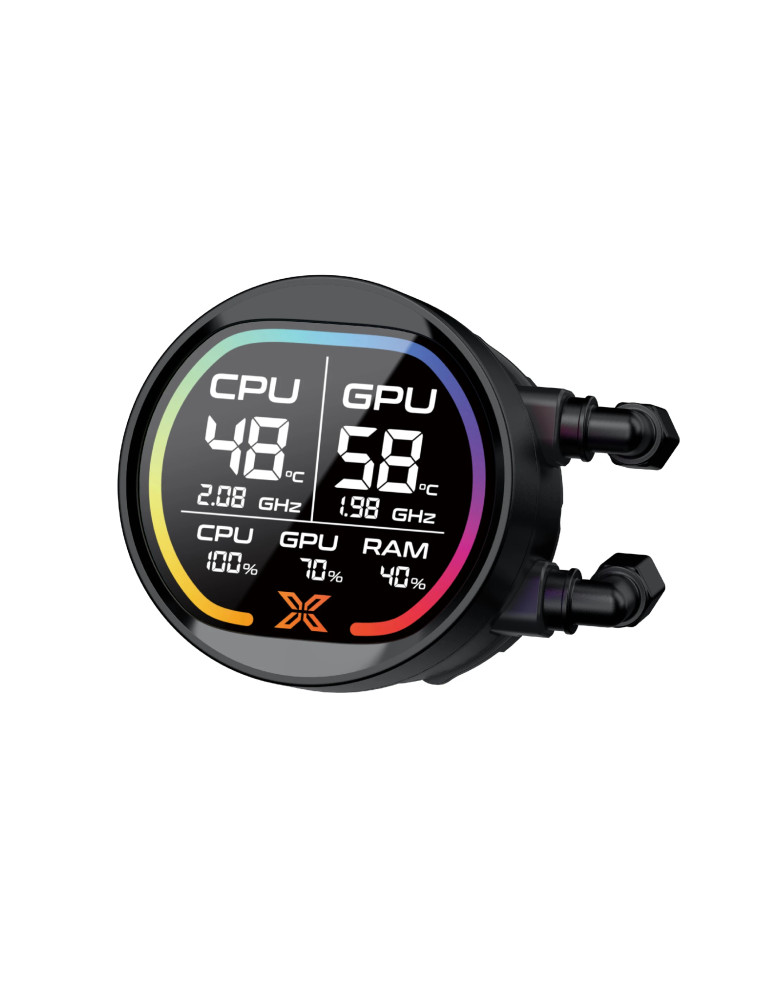Водно охлаждане за процесор Xigmatek LK Pro 360 Digital, 360mm, 2.7" LCD дисплей, Меден блок, Addressable RGB - EN47404 - 4