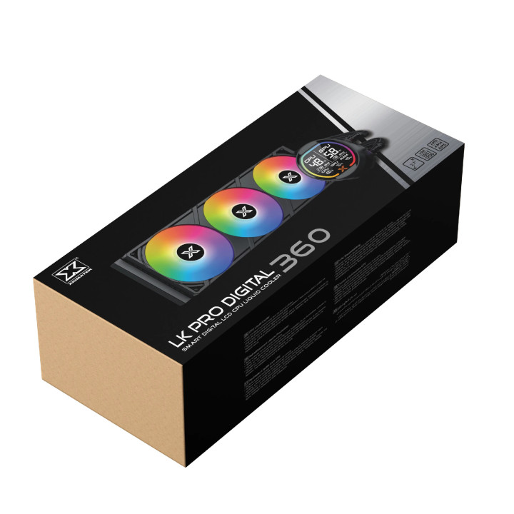Водно охлаждане за процесор Xigmatek LK Pro 360 Digital, 360mm, 2.7" LCD дисплей, Меден блок, Addressable RGB - EN47404 - 11