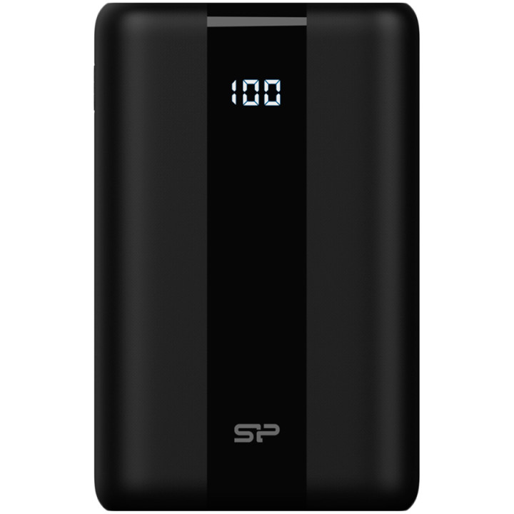 Външна батерия  Silicon Power QX55, 30000mAh, QC3.0 PD/Type-C*1, Micro-B*1, Type-A*1, Lightning*1, Black - SP30KMAPBKQX550K