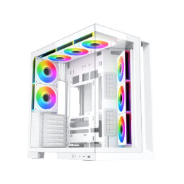 Кутия Xigmatek Aqua 7 Arctic, Middle Tower ATX, Бял, 8 ARGB вентилатора, USB-C, Tempered Glass - EN49033 - 1