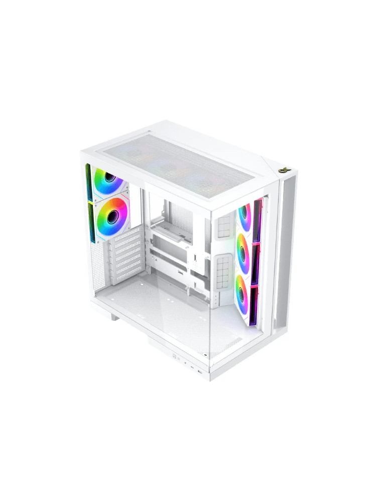 Кутия Xigmatek Aqua 7 Arctic, Middle Tower ATX, Бял, 8 ARGB вентилатора, USB-C, Tempered Glass - EN49033 - 2