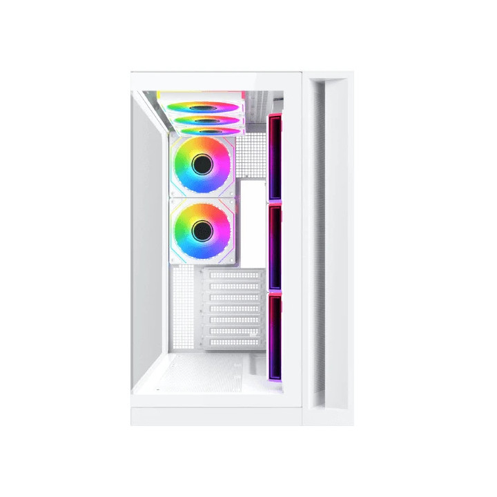 Кутия Xigmatek Aqua 7 Arctic, Middle Tower ATX, Бял, 8 ARGB вентилатора, USB-C, Tempered Glass - EN49033 - 3