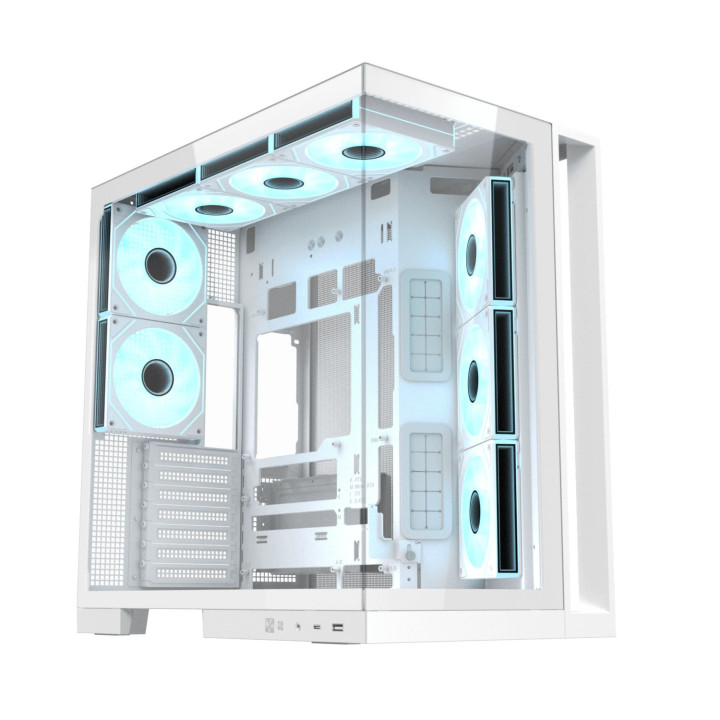 Кутия Xigmatek Aqua 7 Arctic, Middle Tower ATX, Бял, 8 ARGB вентилатора, USB-C, Tempered Glass - EN49033 - 5