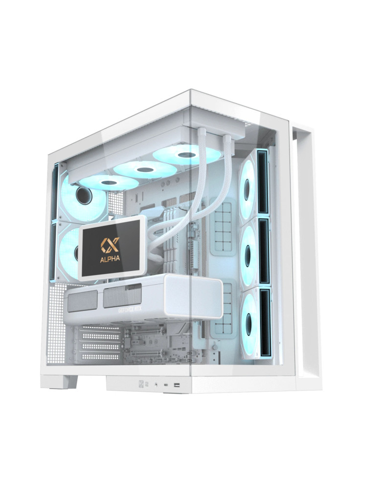 Кутия Xigmatek Aqua 7 Arctic, Middle Tower ATX, Бял, 8 ARGB вентилатора, USB-C, Tempered Glass - EN49033 - 6