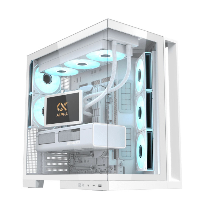 Кутия Xigmatek Aqua 7 Arctic, Middle Tower ATX, Бял, 8 ARGB вентилатора, USB-C, Tempered Glass - EN49033 - 6