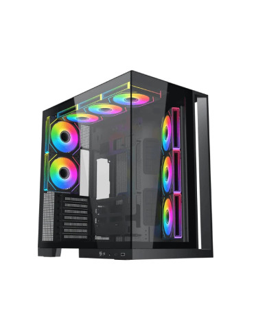 Кутия за компютър Xigmatek Aqua 7, Middle Tower ATX, 8 ARGB вентилатора, USB-C, Tempered Glass - EN49026 - 1