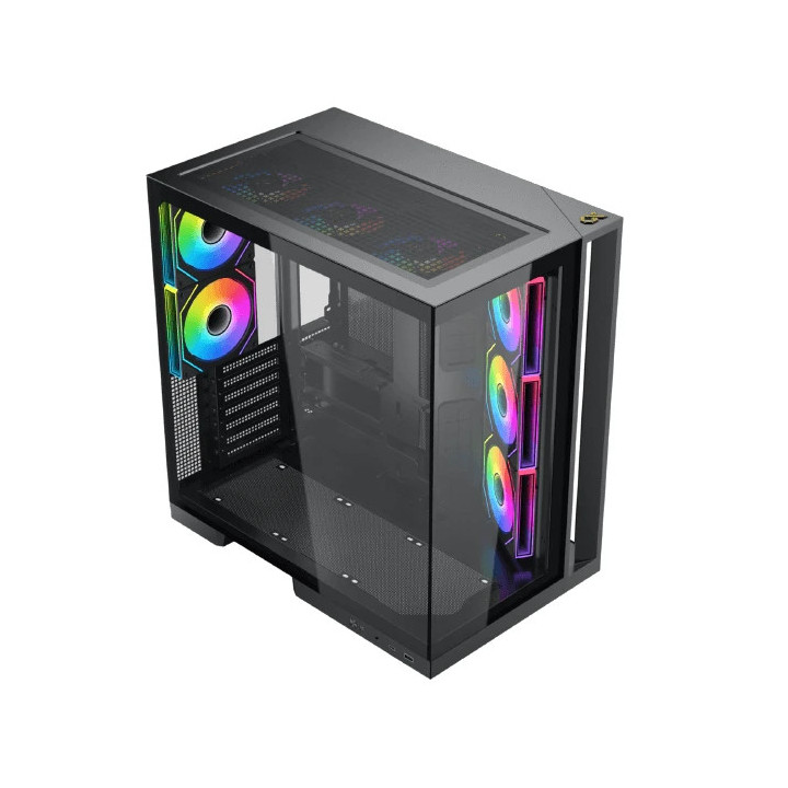 Кутия за компютър Xigmatek Aqua 7, Middle Tower ATX, 8 ARGB вентилатора, USB-C, Tempered Glass - EN49026 - 2