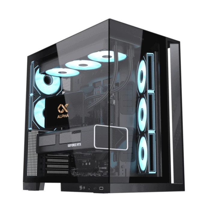 Кутия за компютър Xigmatek Aqua 7, Middle Tower ATX, 8 ARGB вентилатора, USB-C, Tempered Glass - EN49026 - 6