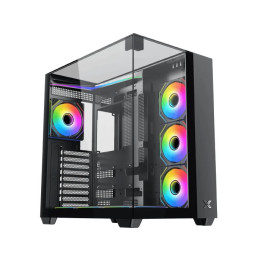 Кутия за компютър Xigmatek Aqua V H23A, Middle Tower ATX, 7 ARGB вентилатори, Tempered Glass - EN49071 - 1